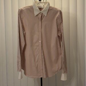 Ralph Lauren RLR Pink and White Striped Dress Shirt Size Large